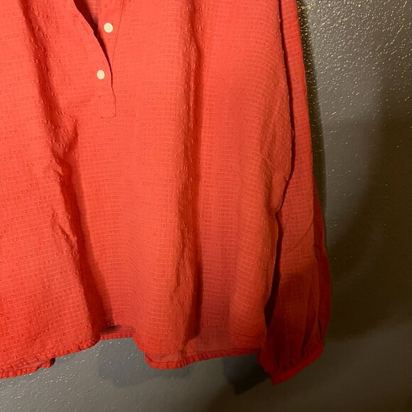 Universal Thread Rust Textured Peasant Blouse M Button Front - Picture 4 of 9